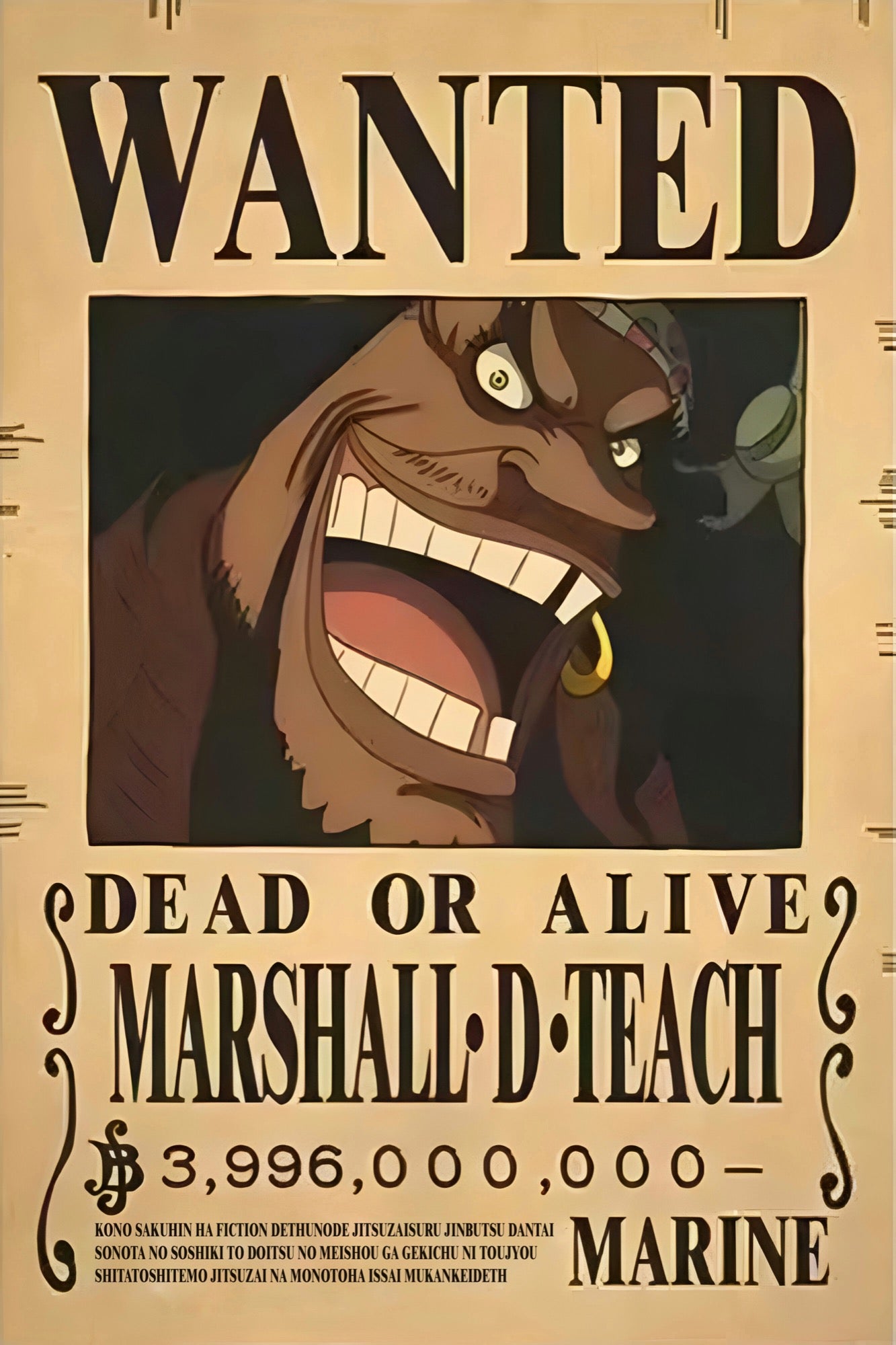 OnePiece Marshall D Teach Wanted
