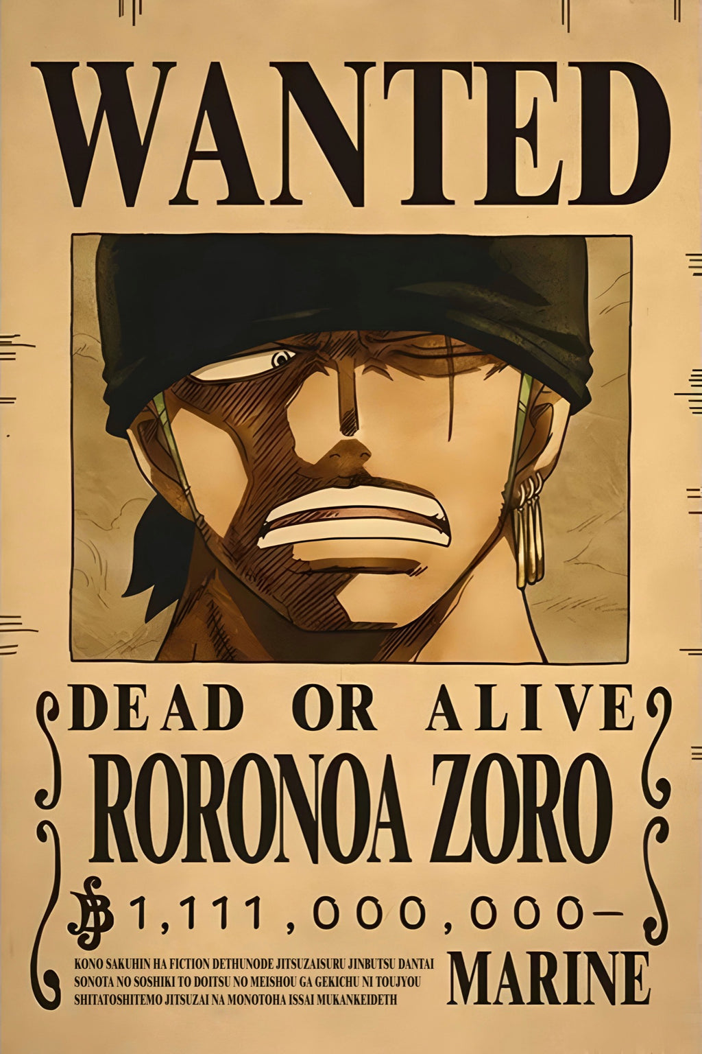 OnePiece Roronoa Zoro Wanted